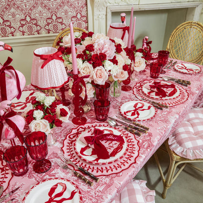 Pink & Red Bow Laurel Placemats (Set of 4)