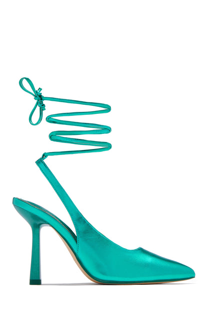 Azriel Lace Up Pumps - Blue