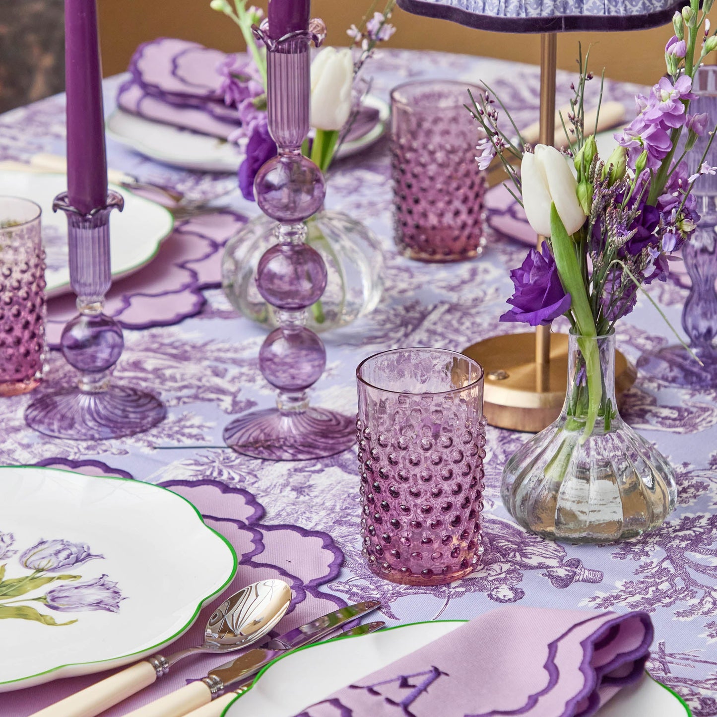 Small Eden Purple Candle Holder (Pair)