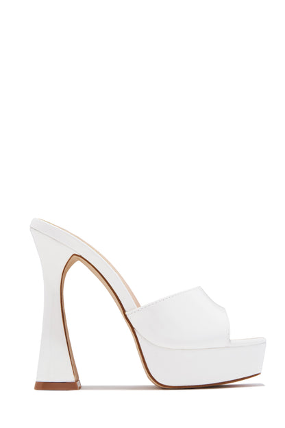 Jianna Platform Heel Mules - White