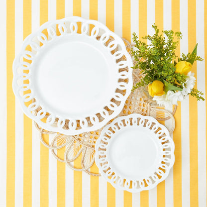 White Lace Dinner Plates (Set of 4)