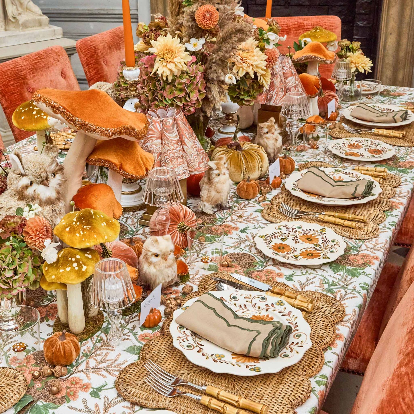Autumn Flowers Starter Plates (Set of 4)