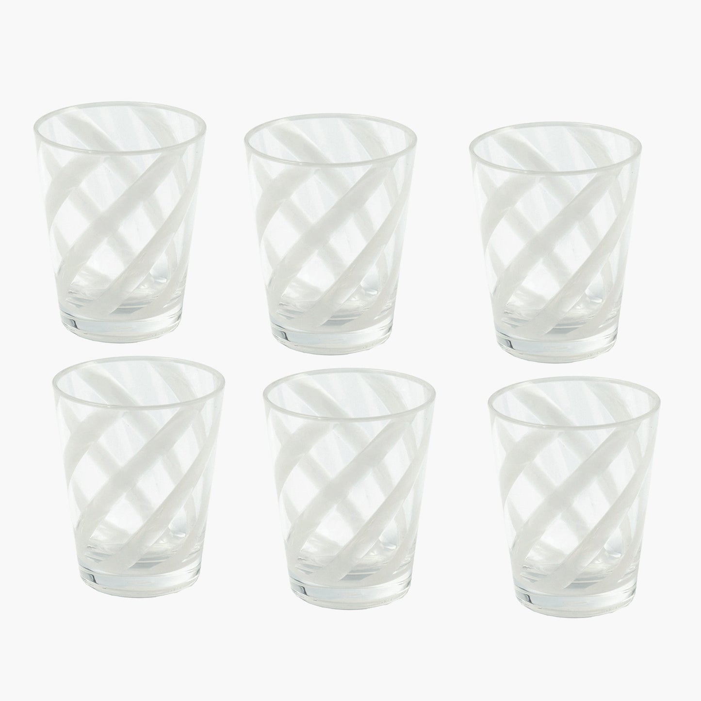 White Swirl Outdoor Glasses (Set of 6)