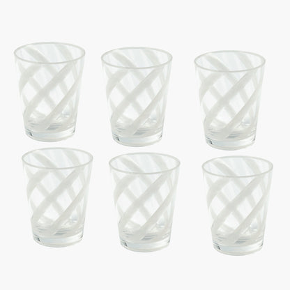 White Swirl Outdoor Glasses (Set of 6)