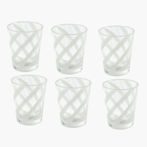 White Swirl Outdoor Glasses (Set of 6)