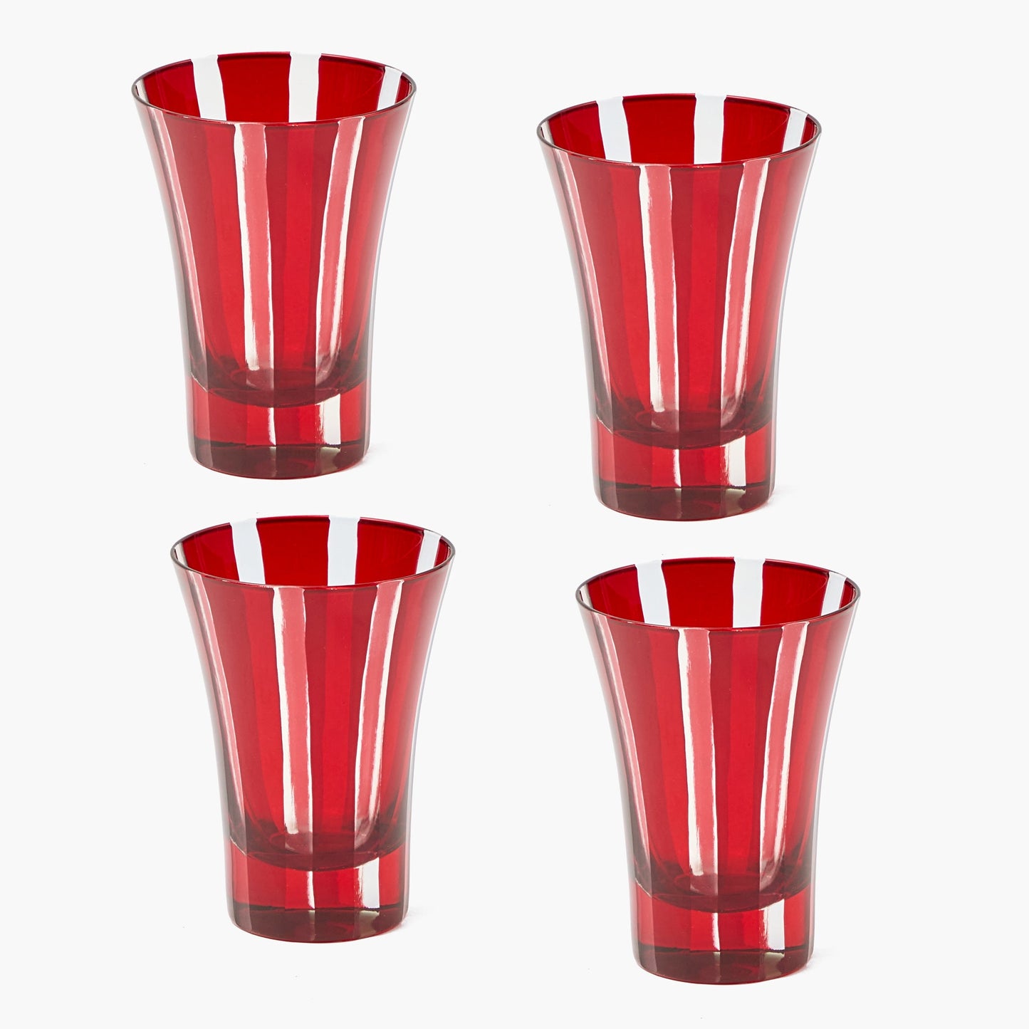 Red Positano Glasses (Set of 4)