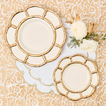 Gold Petal Bamboo Ceramic Starter Plate