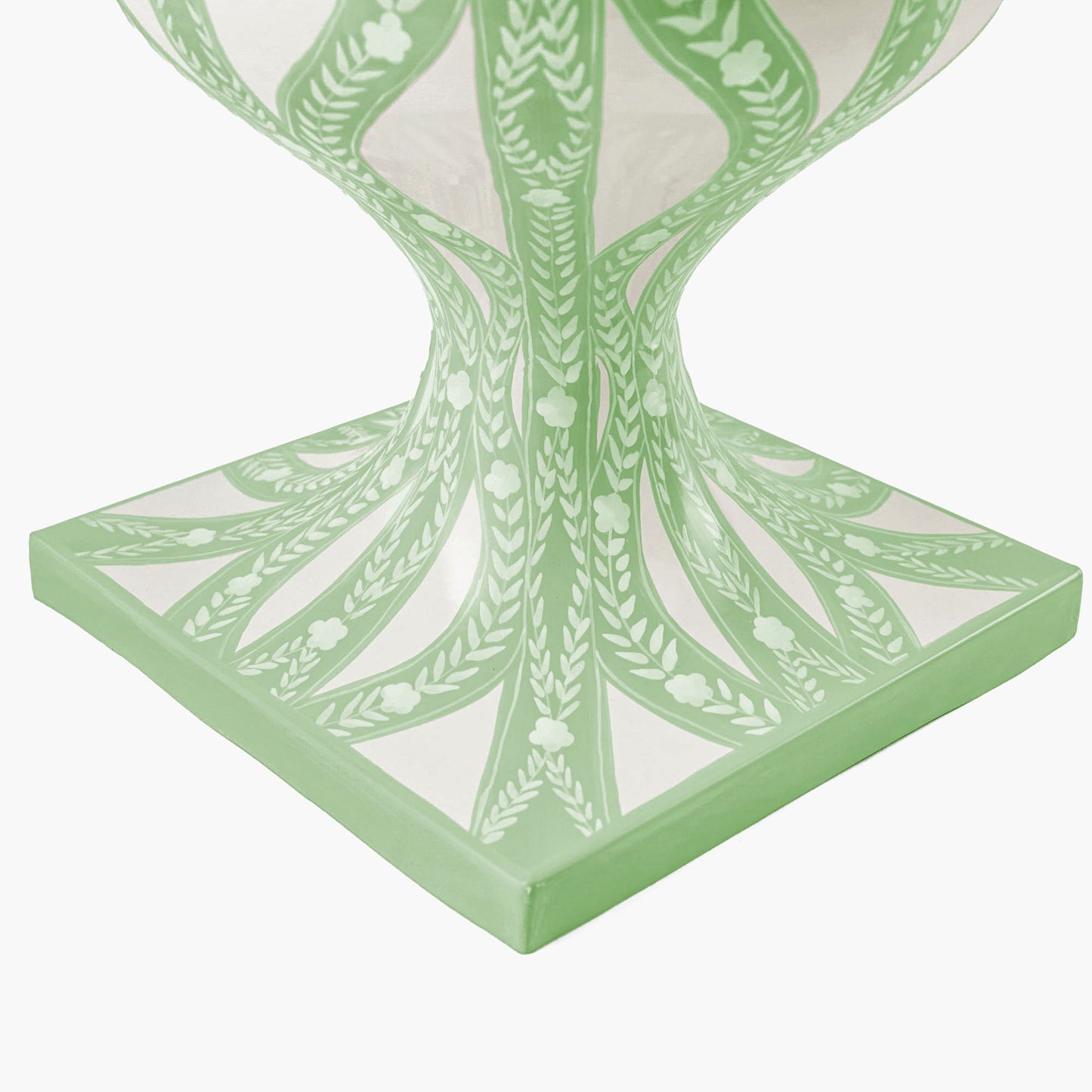 Green Floral Ikat Urn