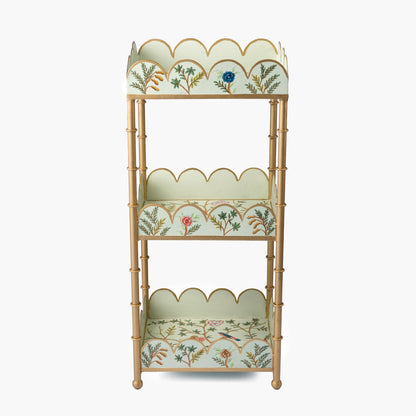 Green Chinoiserie Tiered Side Table