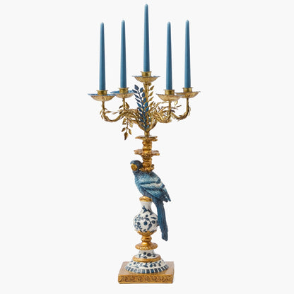Blue Parrot Candelabra