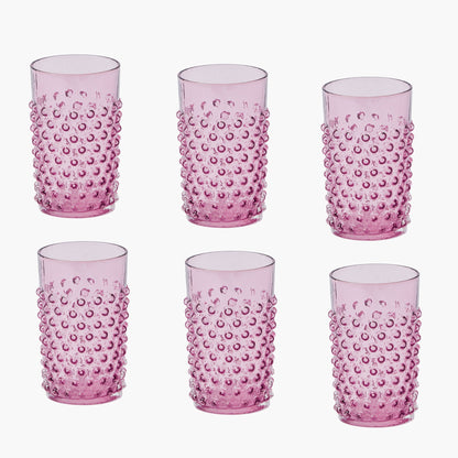 Purple Hobnail Glasses (Set of 6)