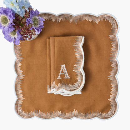 Caramel Alathea Linen Napkins (Set of 4)
