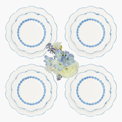 Blue Laurel Dinner & Starter Plates (Set of 8)