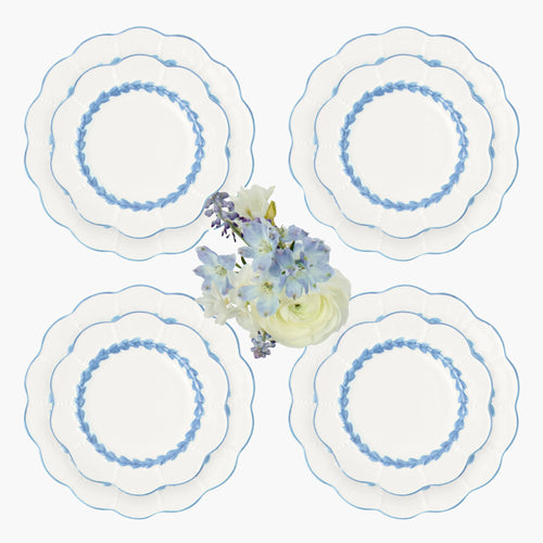 Blue Laurel Dinner & Starter Plates (Set of 8)