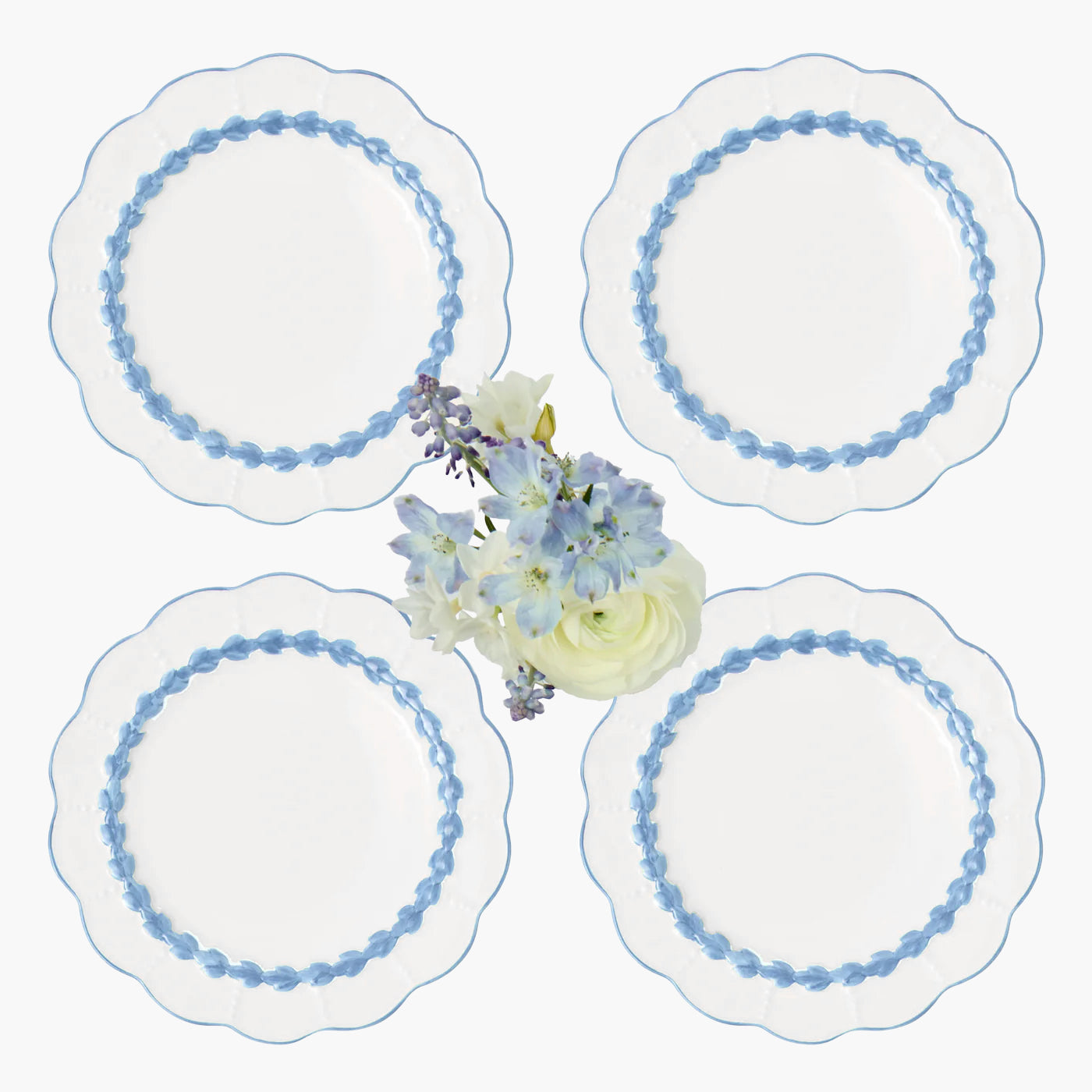 Blue Laurel Dinner Plates (Set of 4)