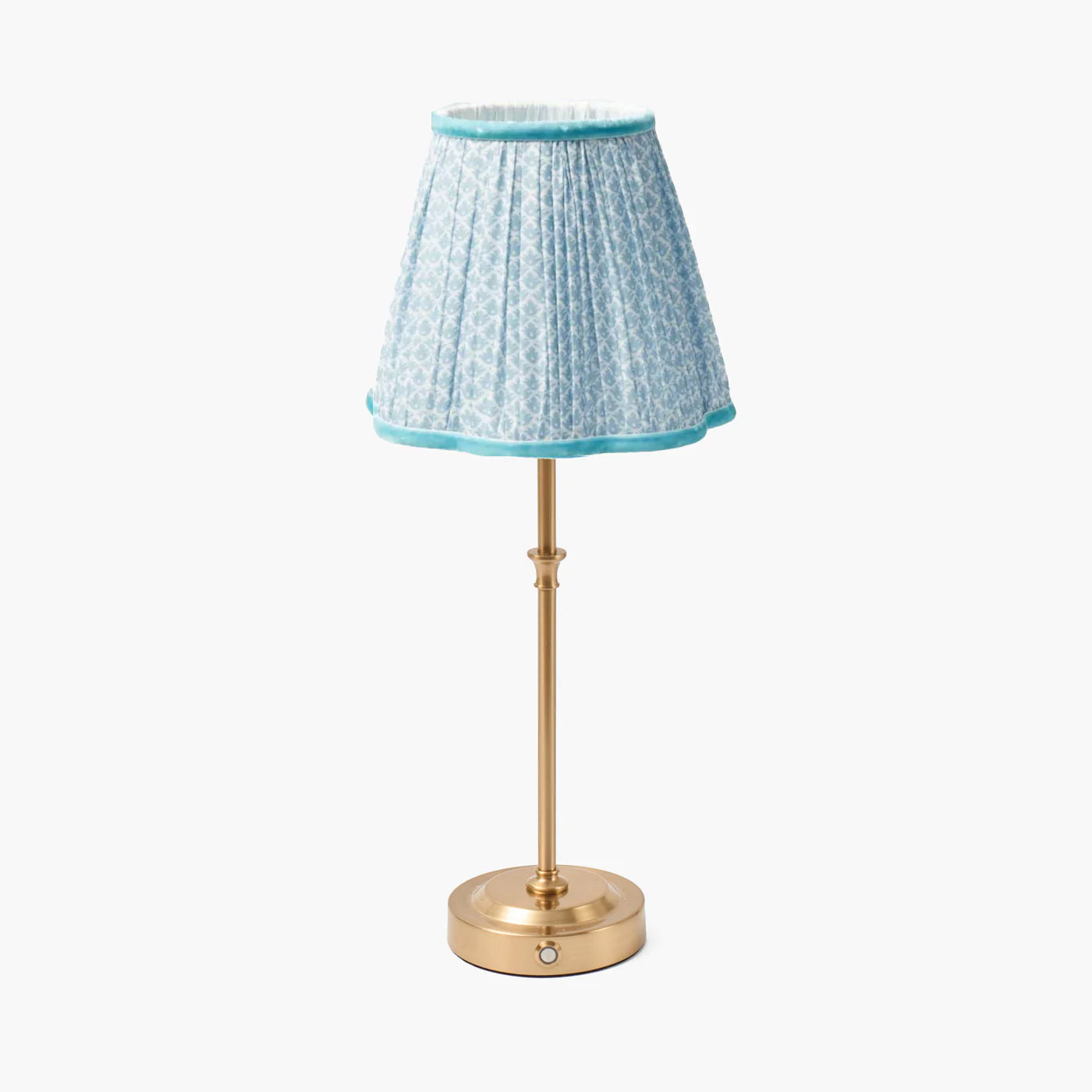 Edie Rechargeable Lamp with Soft Blue Lotus Shade (18cm)