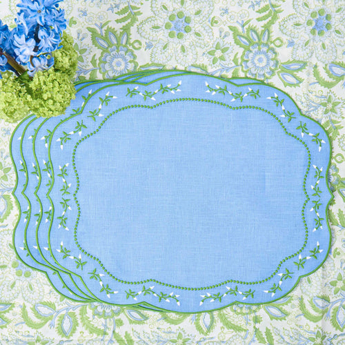 Bluebell Rose Eloise Linen Placemats (Set of 4)