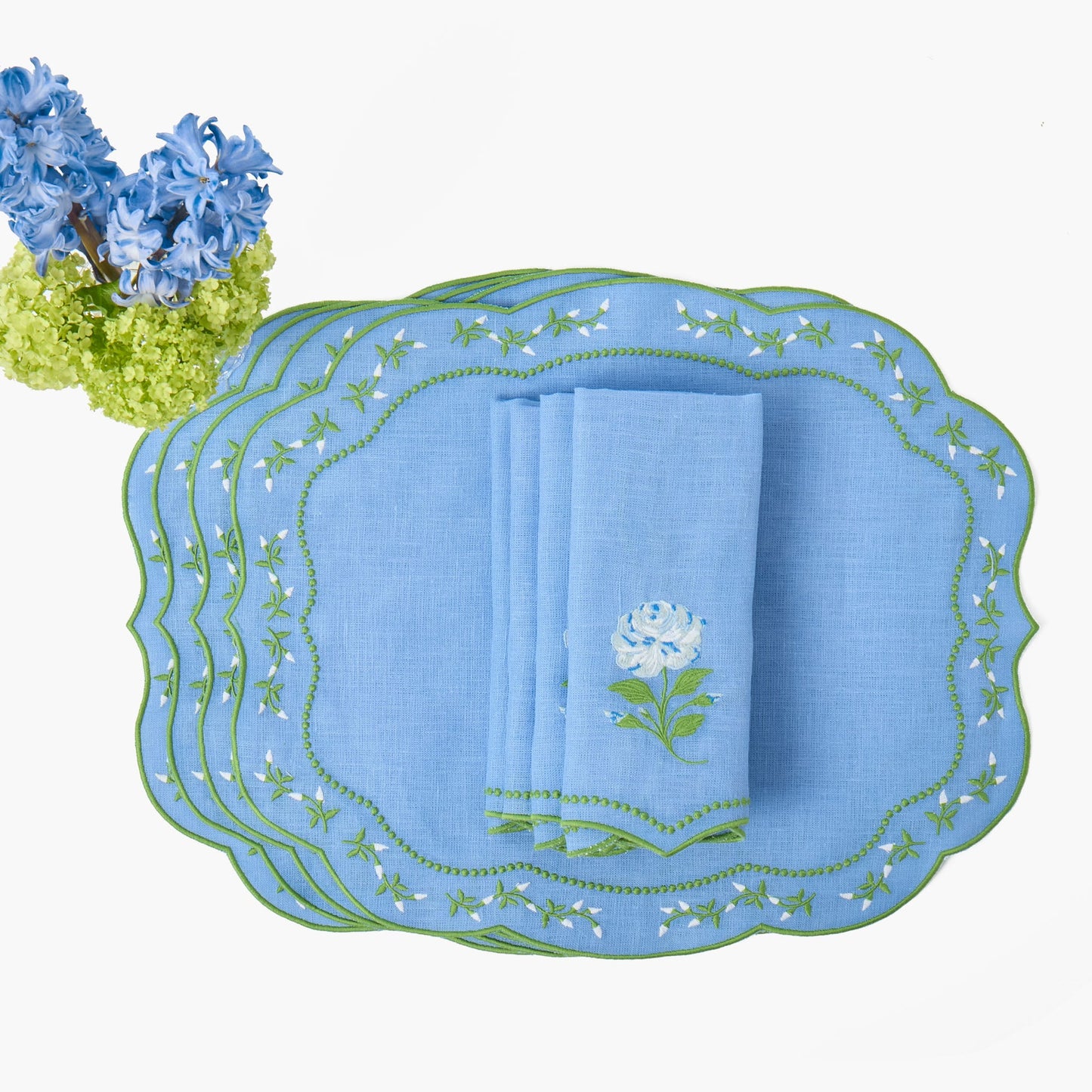Bluebell Rose Eloise Linen Placemats (Set of 4)