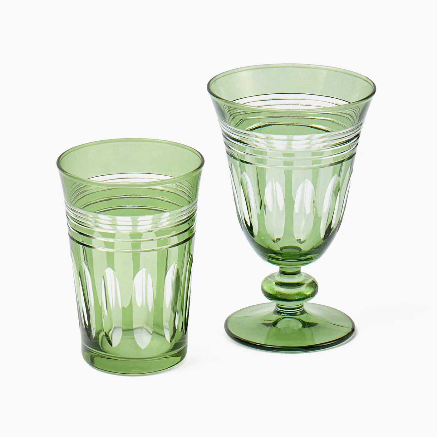 Green Sylvie Engraved Wine Glass (Set of 4)