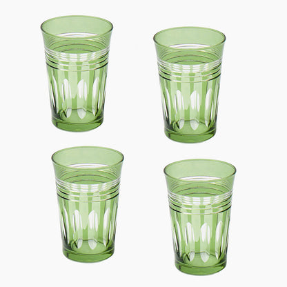 Green Sylvie Engraved Water Glass (Set of 4)