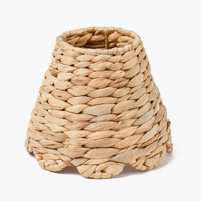 Bamboo Rechargeable Double Wall Light with Small Natural Seagrass Shade (18cm)