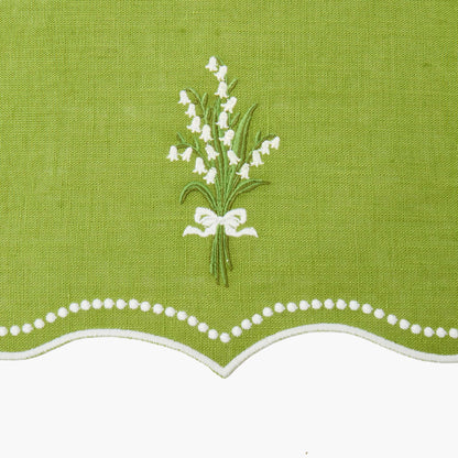 Green Lily of the Valley Eloise Linen Placemats & Napkins (Set of 4)