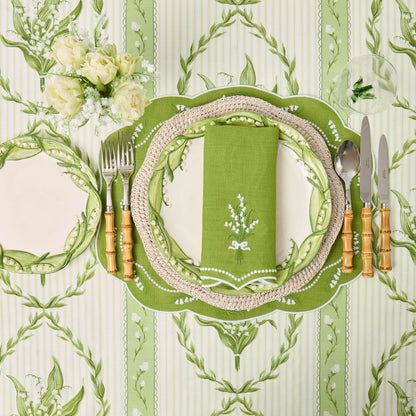 Green Lily of the Valley Eloise Linen Napkins (Set of 4)