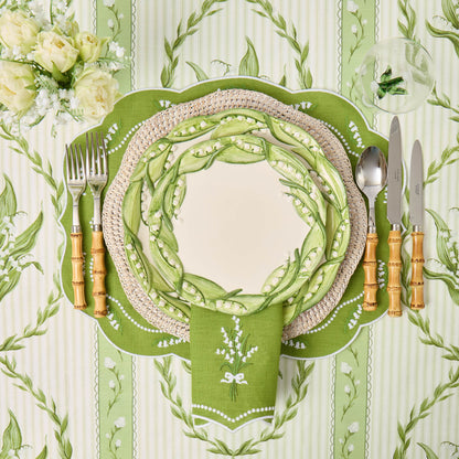 Green Lily of the Valley Eloise Linen Napkins (Set of 4)