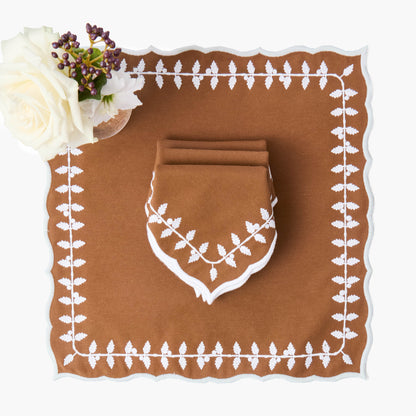 Chocolate Bow Laurel Napkins (Set of 4)