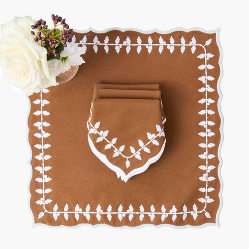 Chocolate Bow Laurel Napkins (Set of 4)