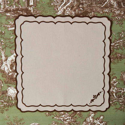 Taupe & Chocolate Doris Napkins (Set of 4)