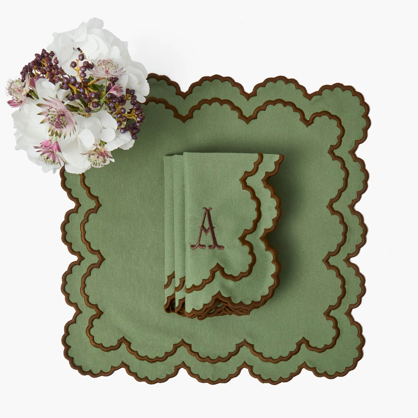 Green & Brown Charlotte Napkins (Set of 4)