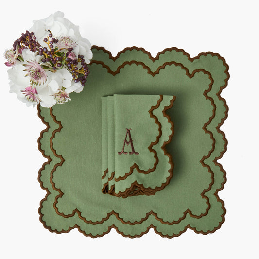 Green & Brown Charlotte Napkins (Set of 4)