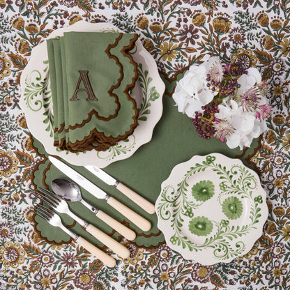 Green & Brown Charlotte Napkins (Set of 4)