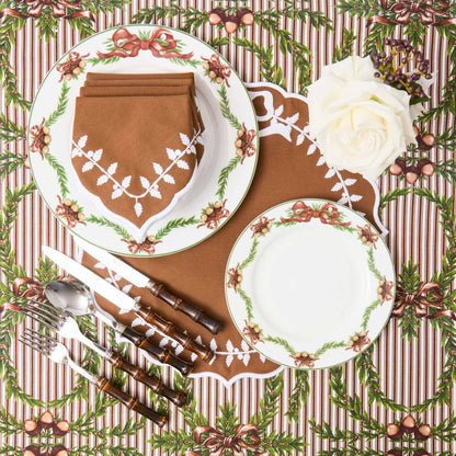 Chocolate Bow Laurel Placemats (Set of 4)
