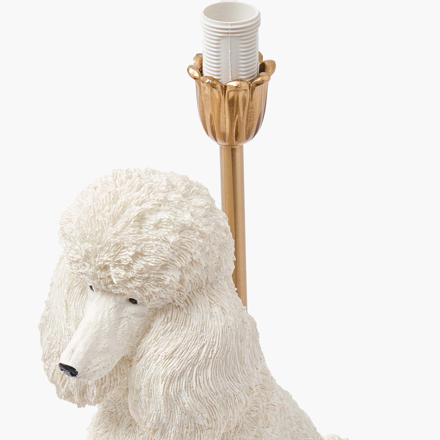 Red Ribboned Fifi Poodle Rechargeable Lamp with Pink Lotus Shade (18cm)