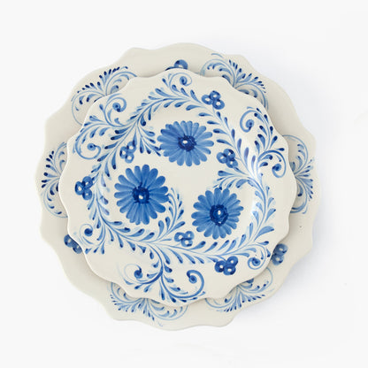 Blue Flowers Dinner & Starter Plates (Set of 8)