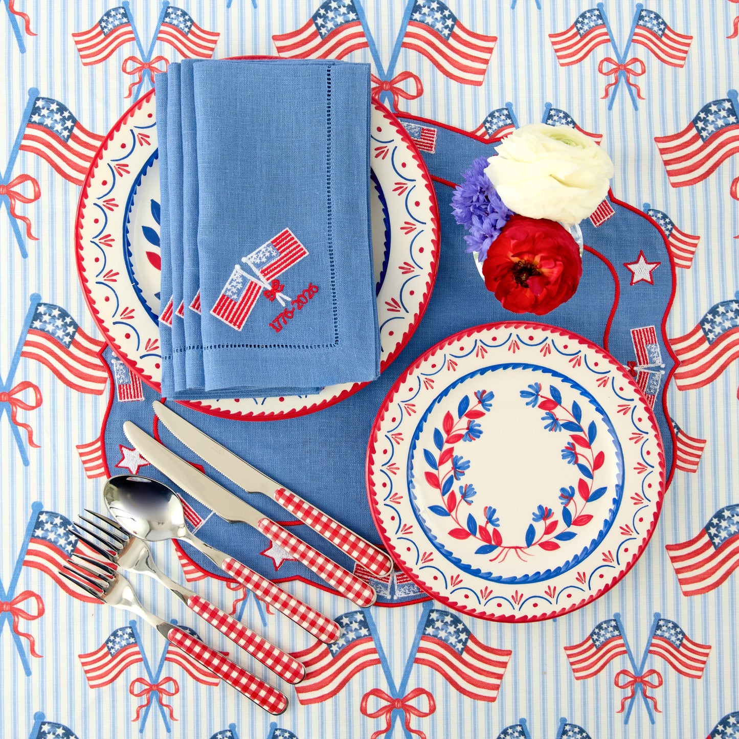 Blue & Red Josephine Starter Plate