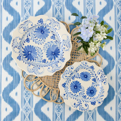 Blue Flowers Dinner & Starter Plates (Set of 8)