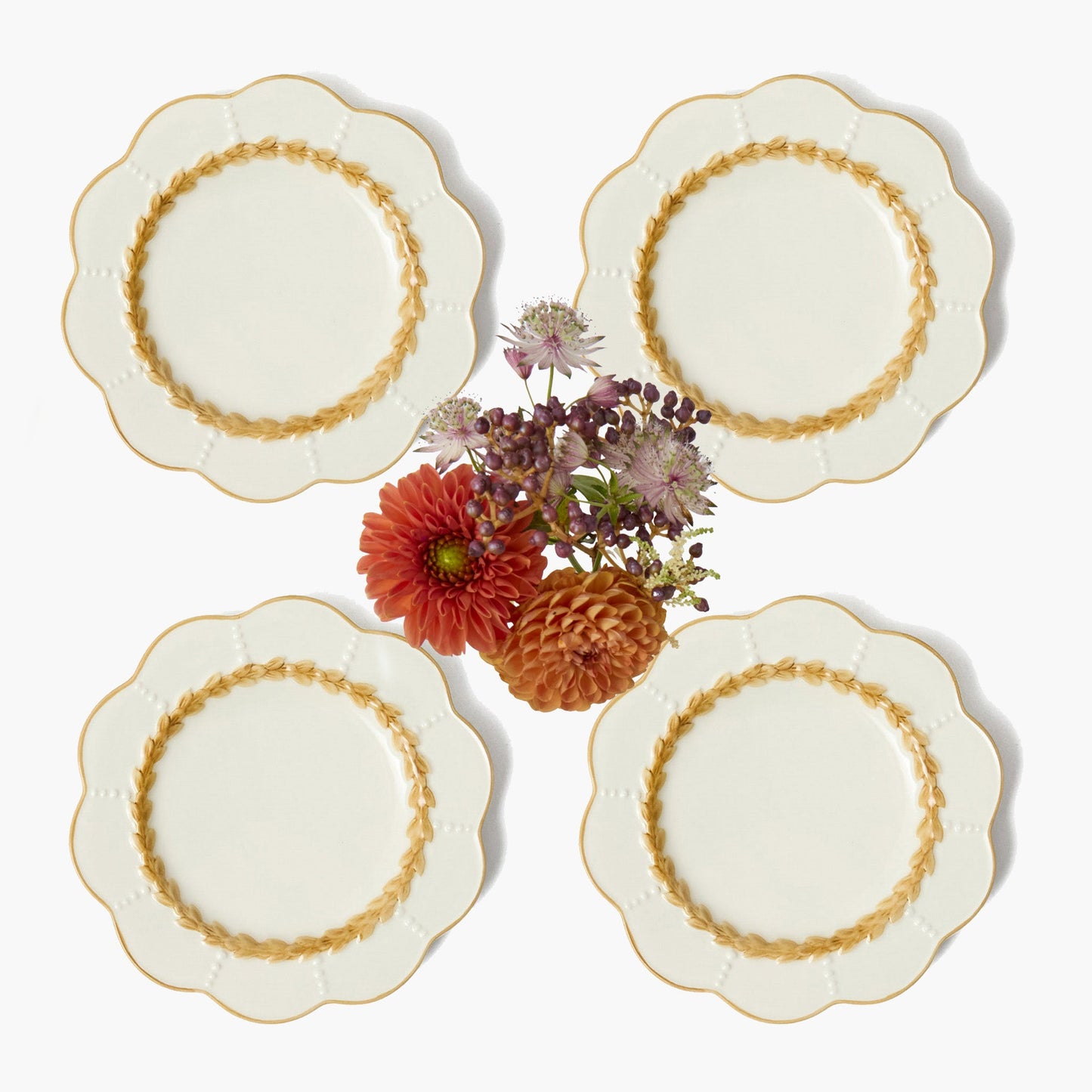 Putty Laurel Starter Plates (Set of 4)