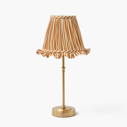 Mustard Striped Ruffle Lampshade (18cm)