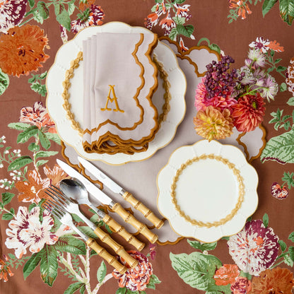 Taupe & Mustard Lily Placemats (Set of 4)
