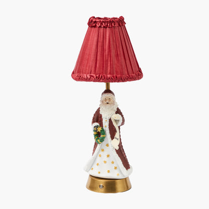 Red Frilled Silk Lampshade (18cm)