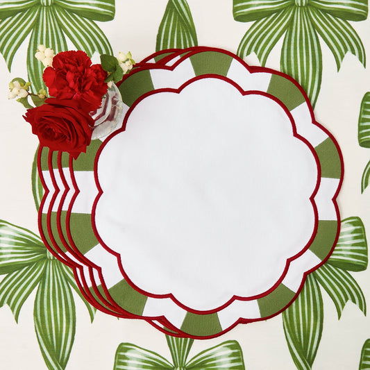 Green & Red Candycane Placemats (Set of 4)