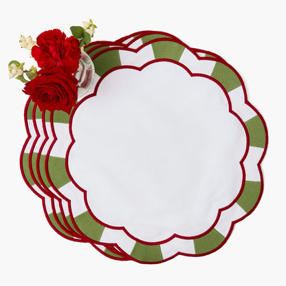 Green & Red Candycane Placemats (Set of 4)