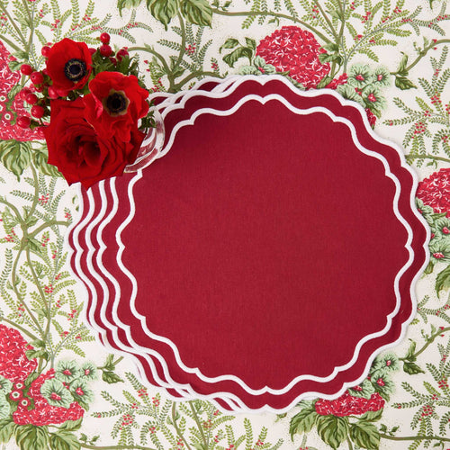 Berry Red Katherine Placemats (Set of 4)