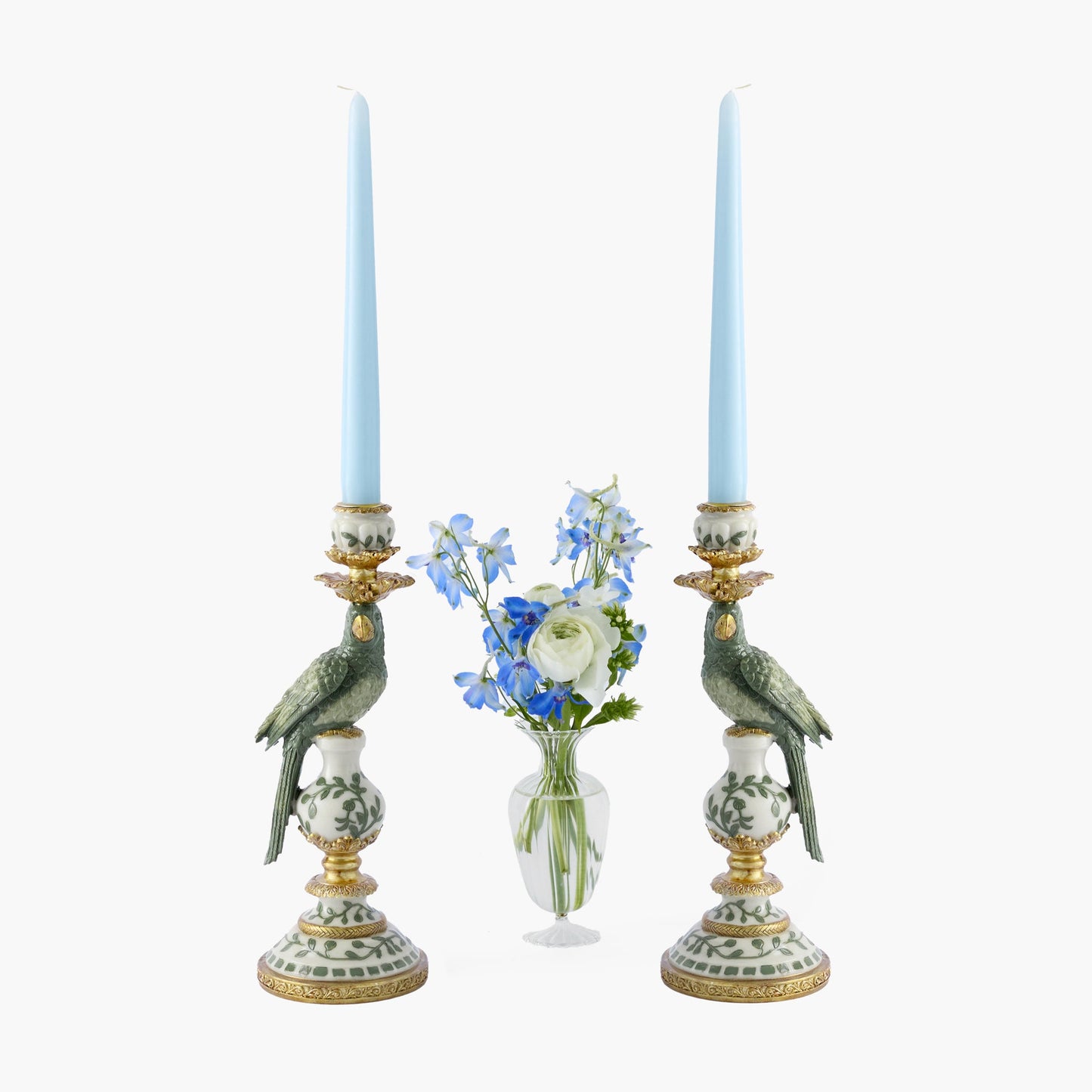 Olive Parrot Candle Set (Soft Blue)
