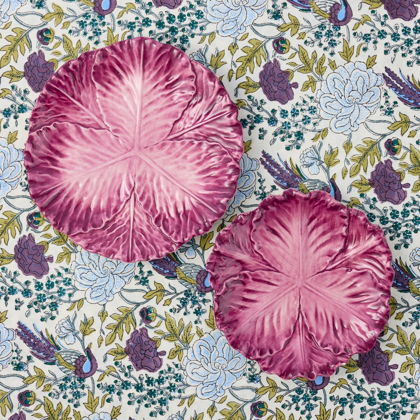 Aubergine Serena Cabbage Dinner & Starter Plates (Set of 8)