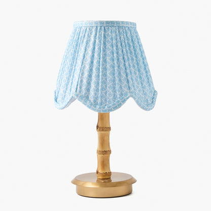 Soft Blue Lotus Deep Scalloped Lampshade (18cm)