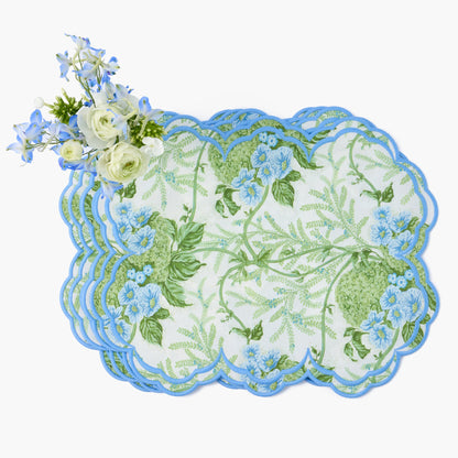 Green & Blue Lady Isabella's Garden Placemats (Set of 4)